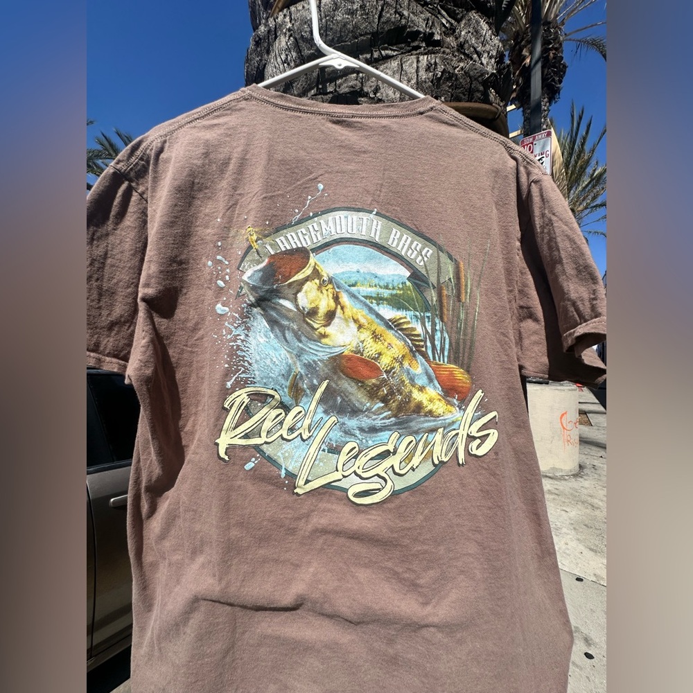 Reel Legends Brown Fishing Graphic Tee